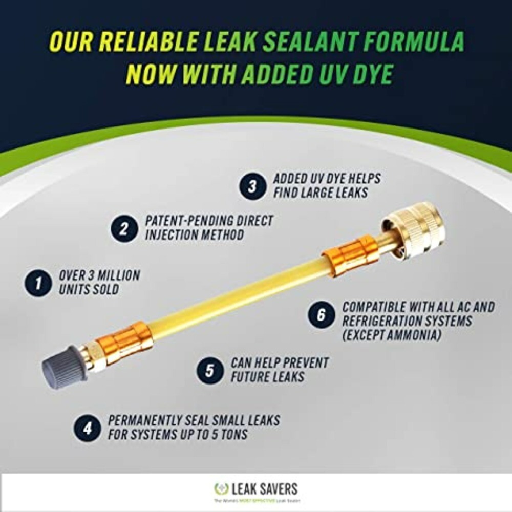 Leak Saver Direct Inject UV - 3 Pack - HVAC & Automotive Refrigerant Leak Sealer