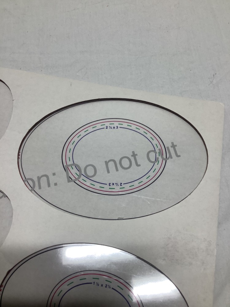 Creative Memories Oval Sizing Cutting Patterns Template