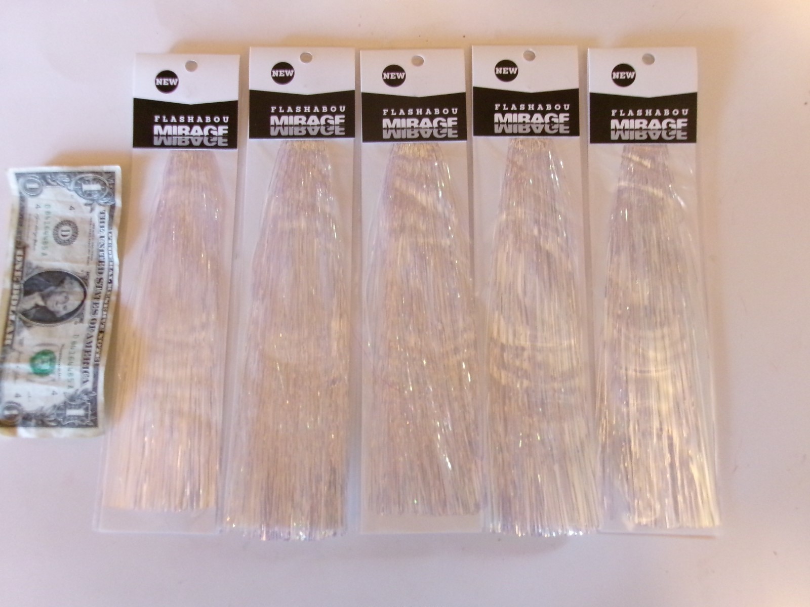 Lot of 5 Packs Hedron Inc. 9" Mirage Opal Flashabou Fly Tying Lure Making - New