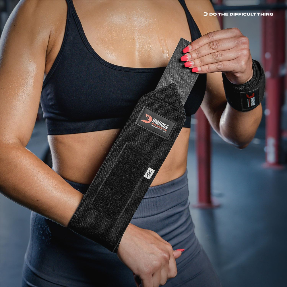 Dmoose Wrist Wraps, Avoid Injury and Maximize Grip with Thumb Loop, 18" or 12" G