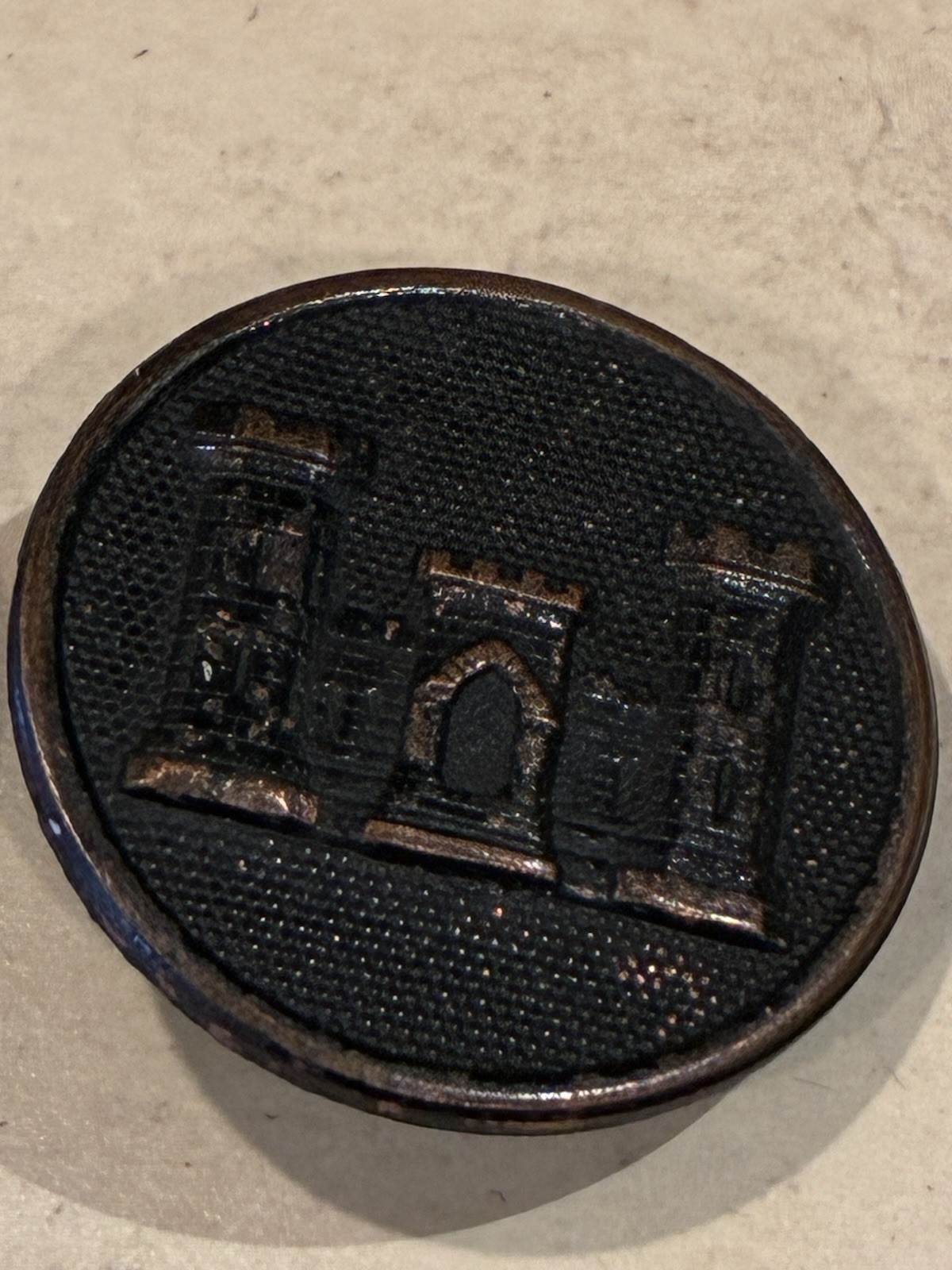 RARE WW1 US ARMY AEF 40th ENGINEERS (CAMOUFLAGE) UNIT,PATCH AND SET COLLAR DISC