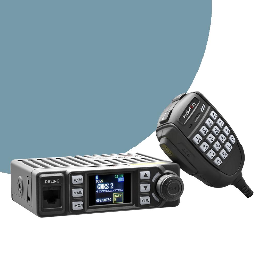 Radioddity DB20-G GMRS Mobile, 500 Channels, UHF VHF Scanner, Repeater Capable