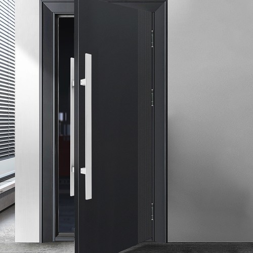 Stainless Steel Double Sided Push Pull Door Handle, H-shaped Door Pull Handle