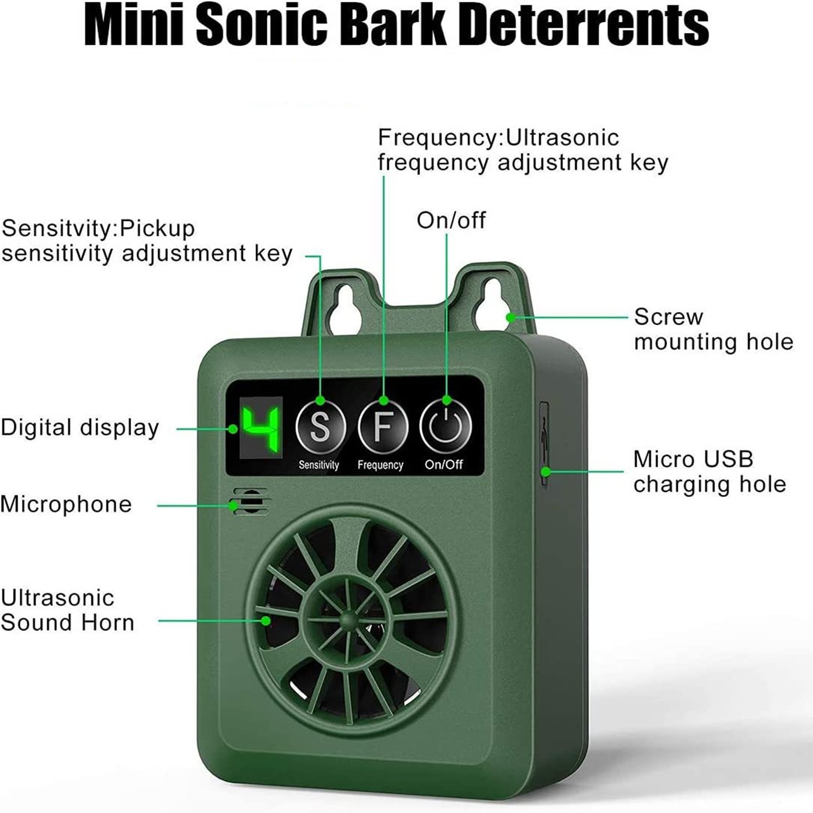 Rechargeable Ultrasonic Pet Anti Barking Device Dog Bark Control Repeller Tool