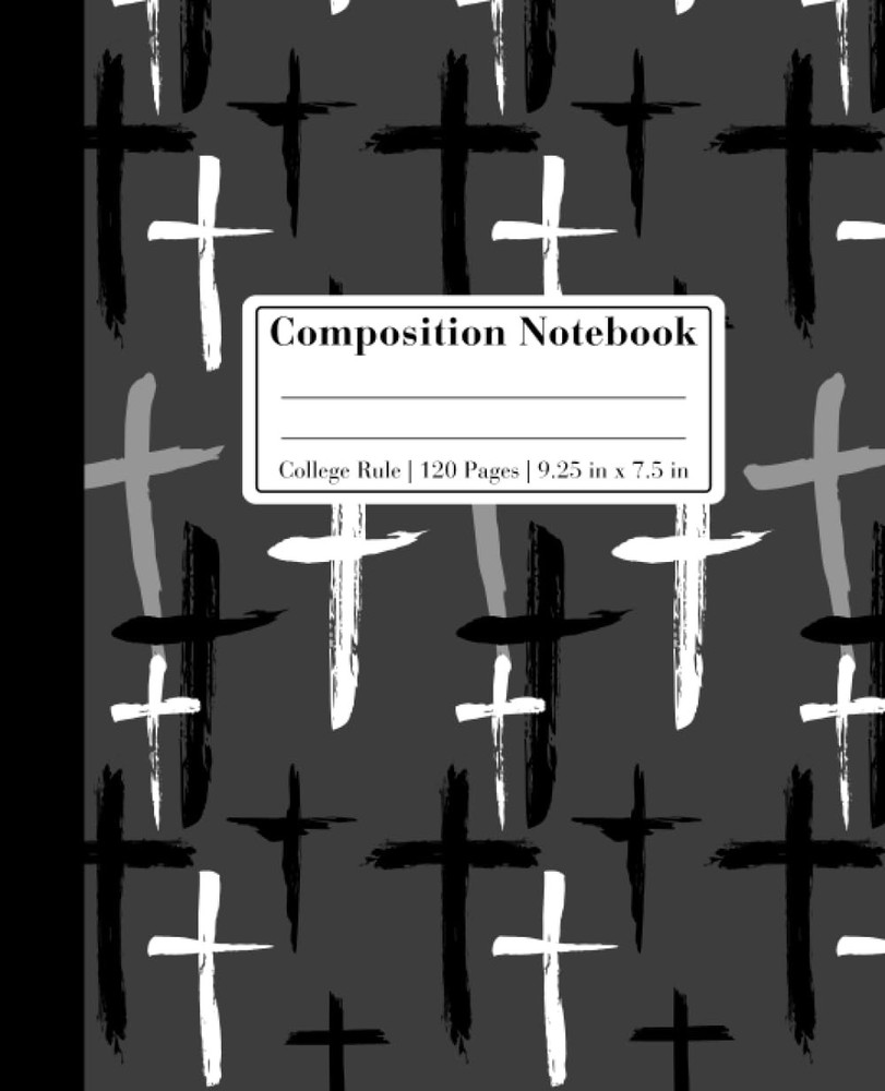 Composition Notebook: Christian Composition Notebook | Matte Grey with Cross The