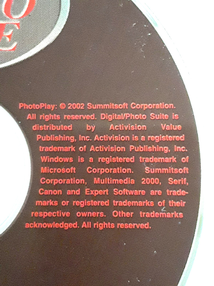 2002 Original "PhotoPlay" CD from Expert Software/Summitsoft