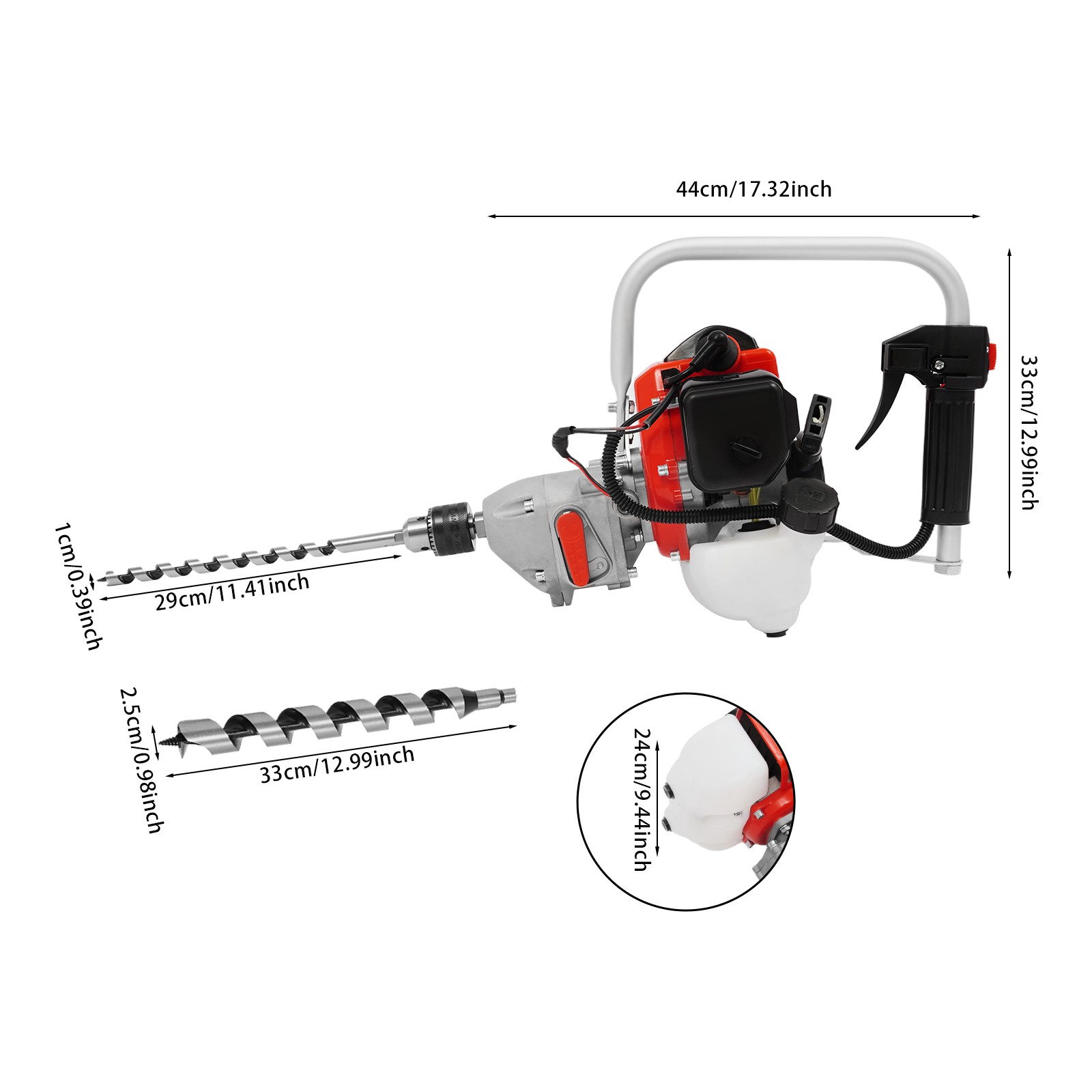 Gas Post Hole Digger Portable Auger Drill Machine For Fencing Landscaping