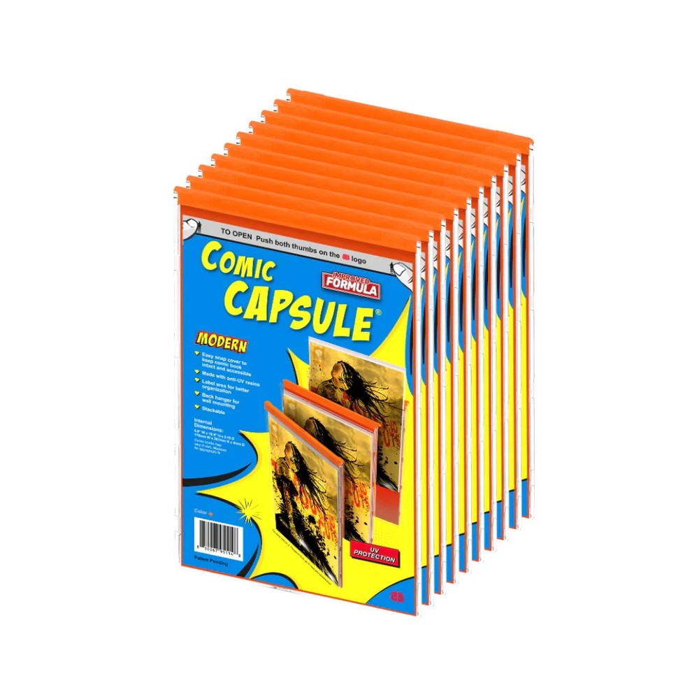 10-Pack Orange Comic Capsule MODERN Size UV Display Protector