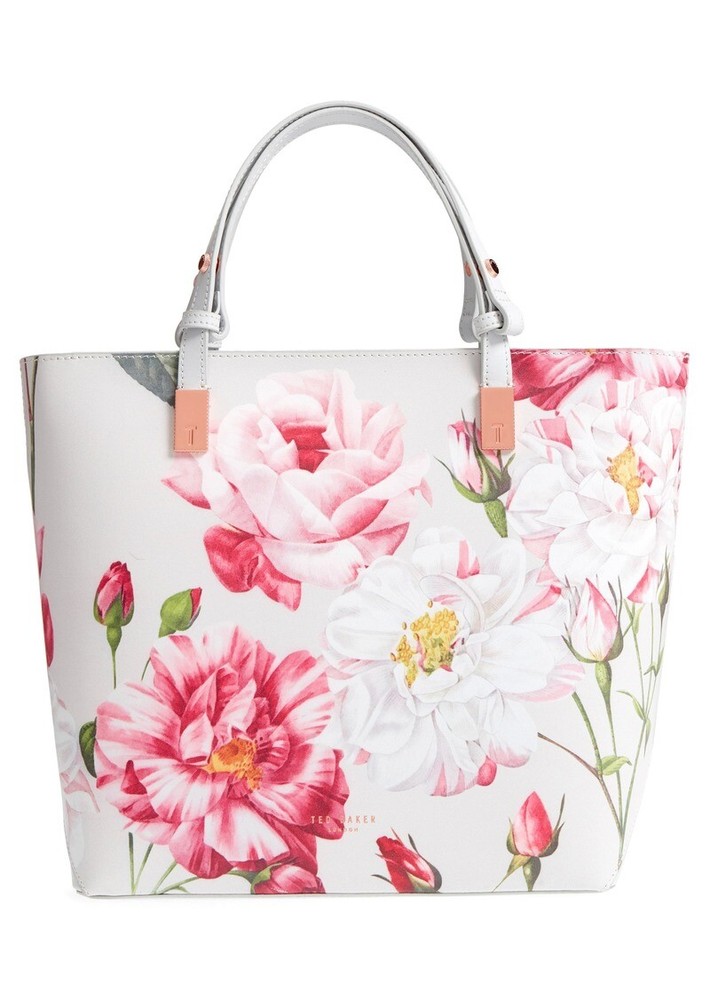 Ted Baker London Adjustable Handle Leather Tote - Grey