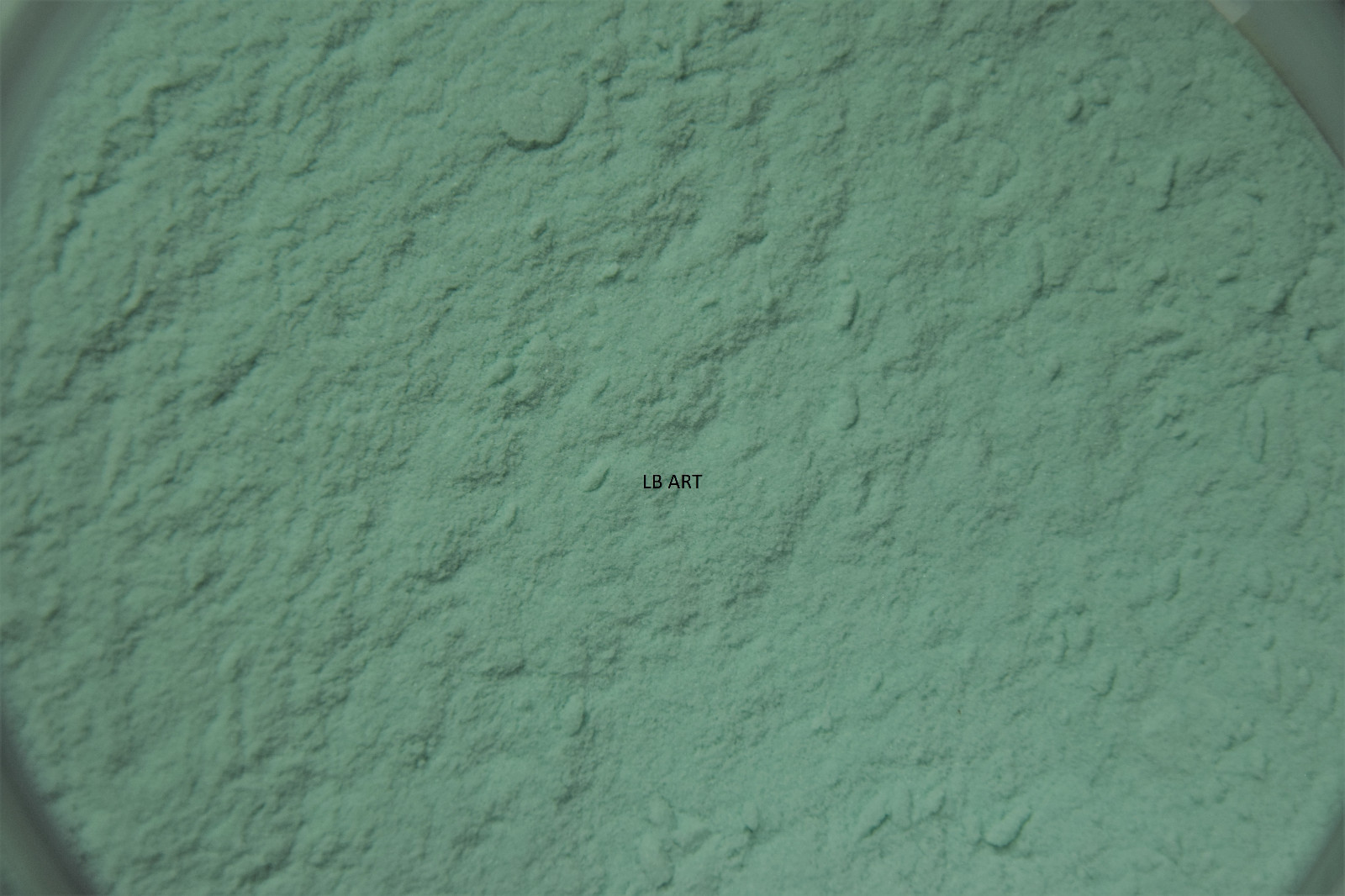 0144.08 - 1 OUNCE OPAL TEAL GREEN BULLSEYE GLASS POWDER FRIT 90 COE FUSIBLE