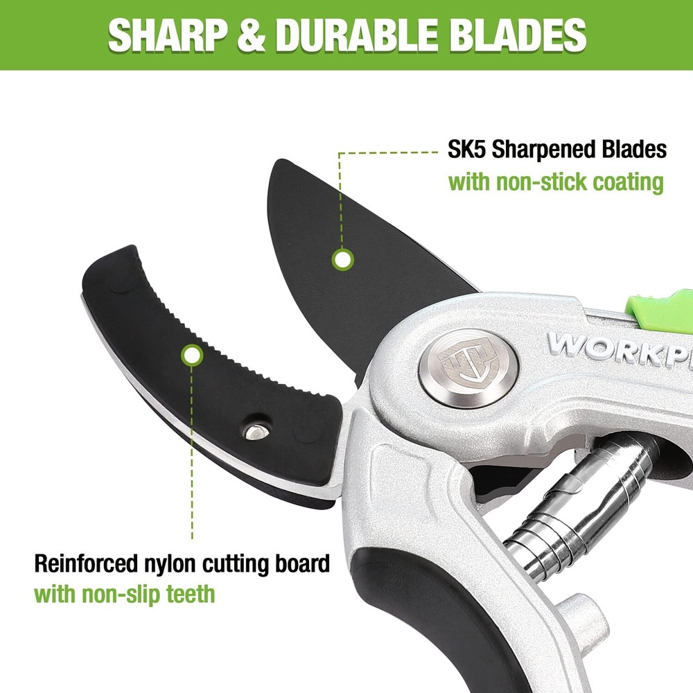 WORKPRO Garden Anvil Pruning Shears, 8" Heavy Duty w/Ergonomically Design Handle