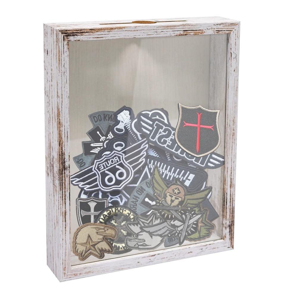 Small Shadow Box Seashell Collection White 8x10 Top Loading Display Case Frame
