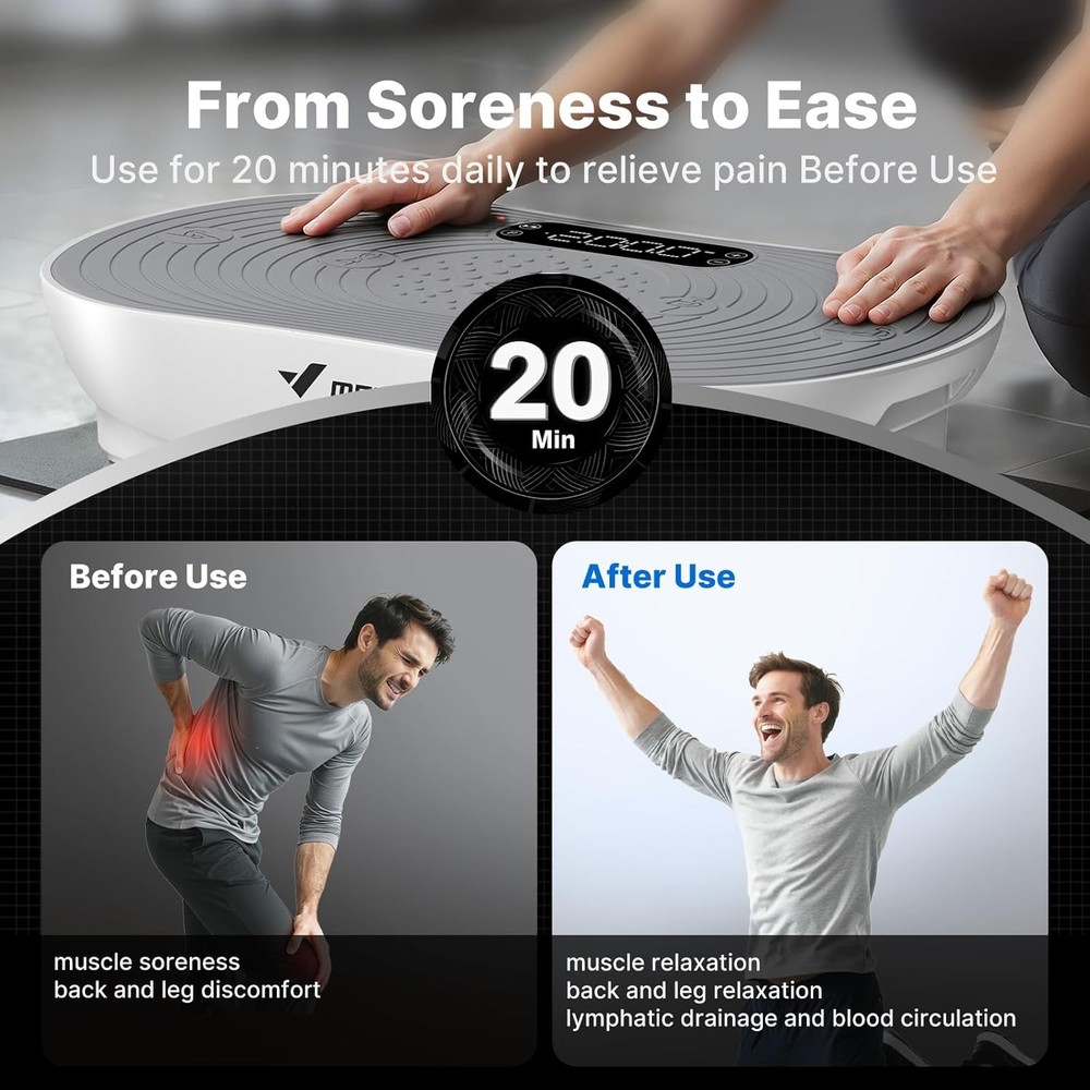 MERACH Vibration Plate Exercise Machine, Vibrating Platform for Lymphatic Draina