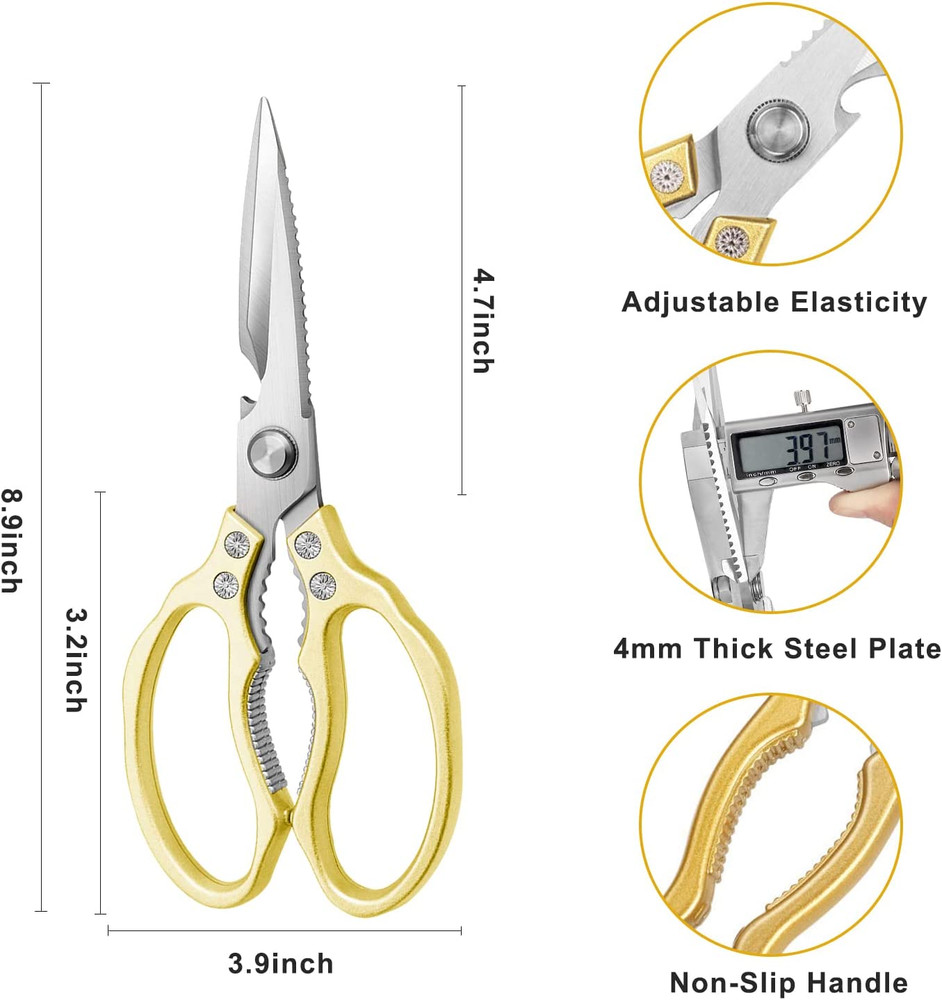 Awinjoy Kitchen Scissors, Heavy Duty Sharp Shears Dishwasher Safe, Kitchen Acces