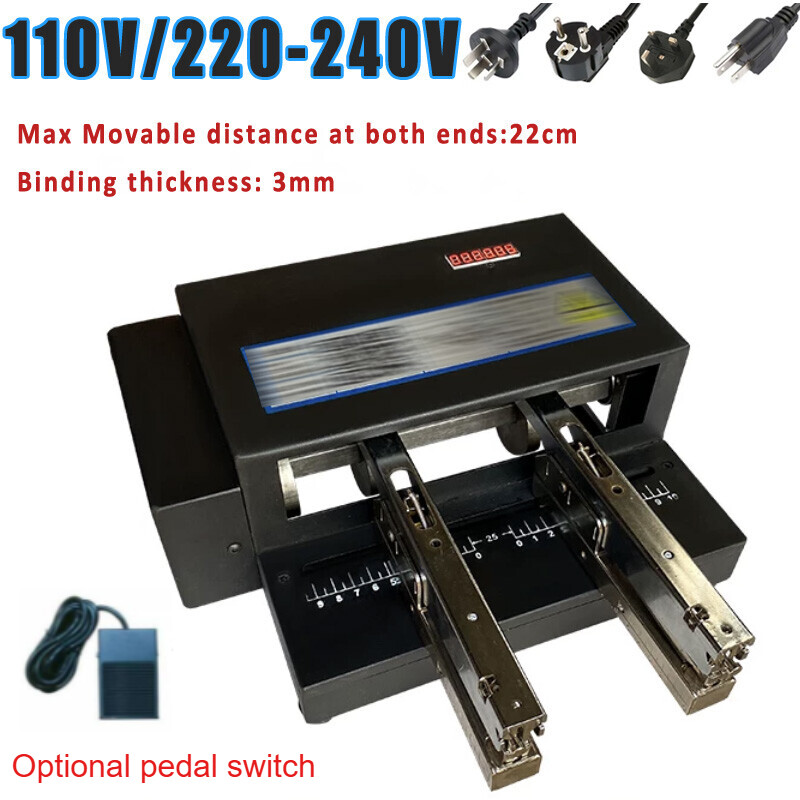 Double Head Stapler Electric Card Binding Machine Automatic Binder Pedal Switch