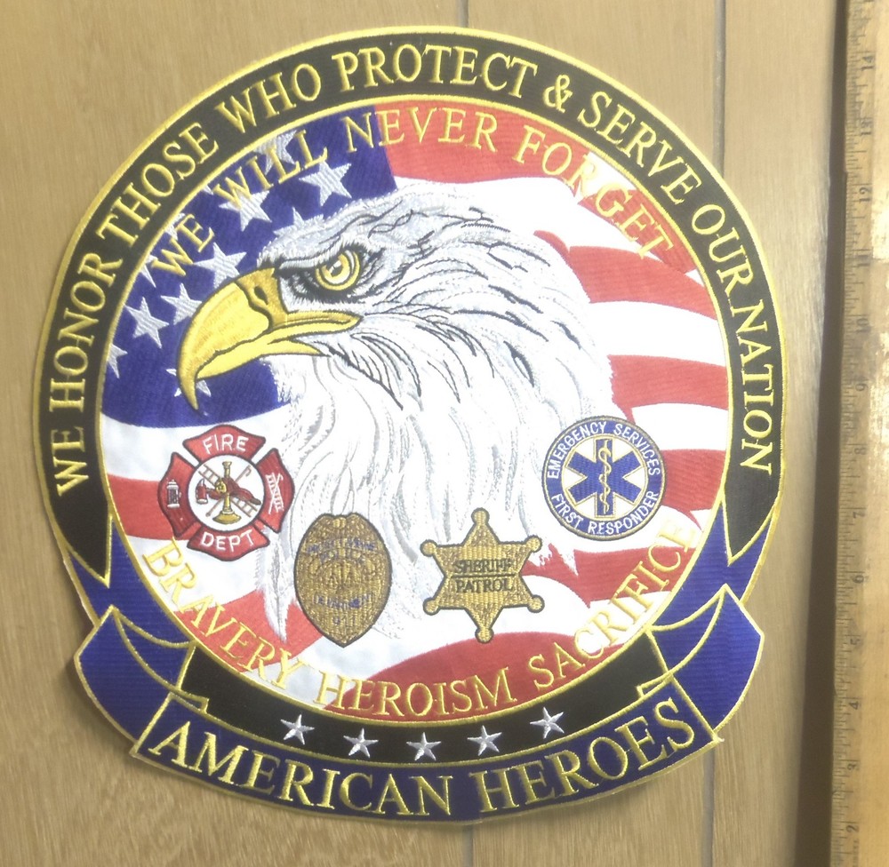American Heroes – Emergency Services – Embroidered Back Patch