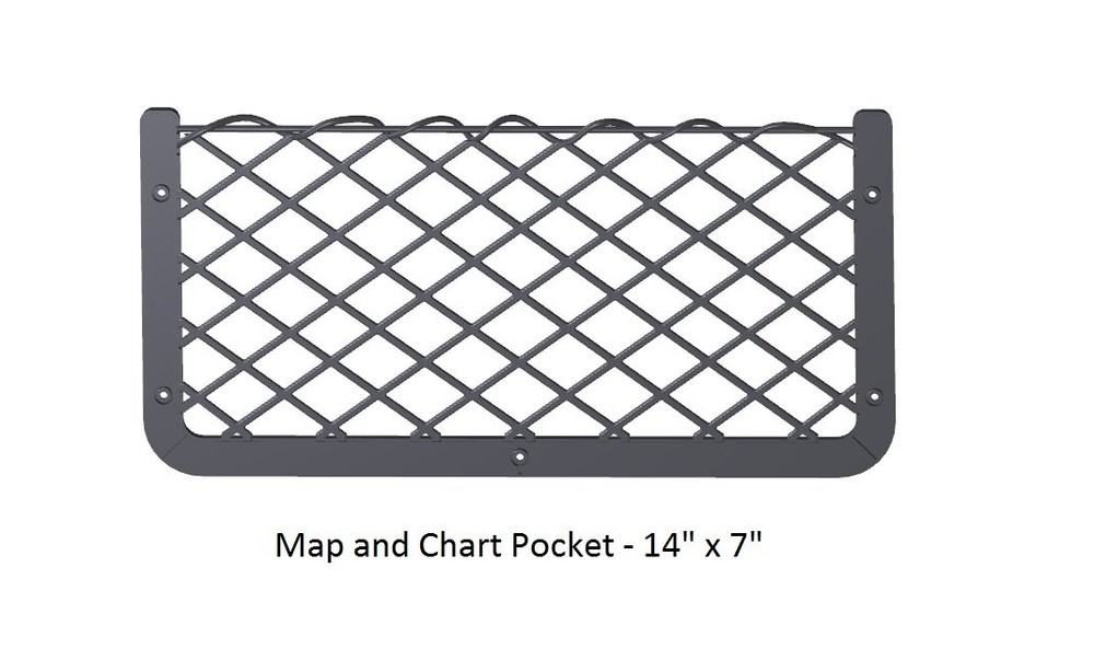 Map Pocket - Lightweight Frame, Mesh Large, Black ABS plastic, mesh