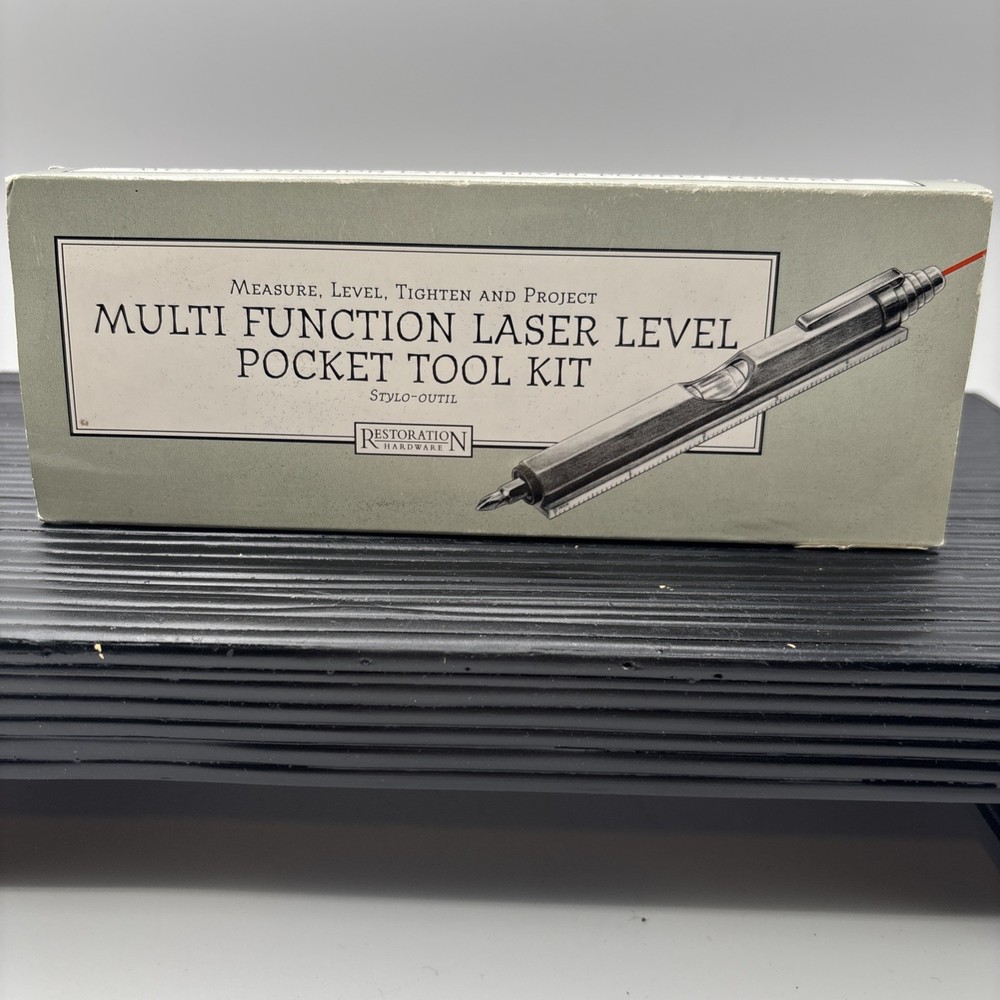 Restoration Hardware Laser Level Pocket Multi-Function Tool Kit Mint in Box
