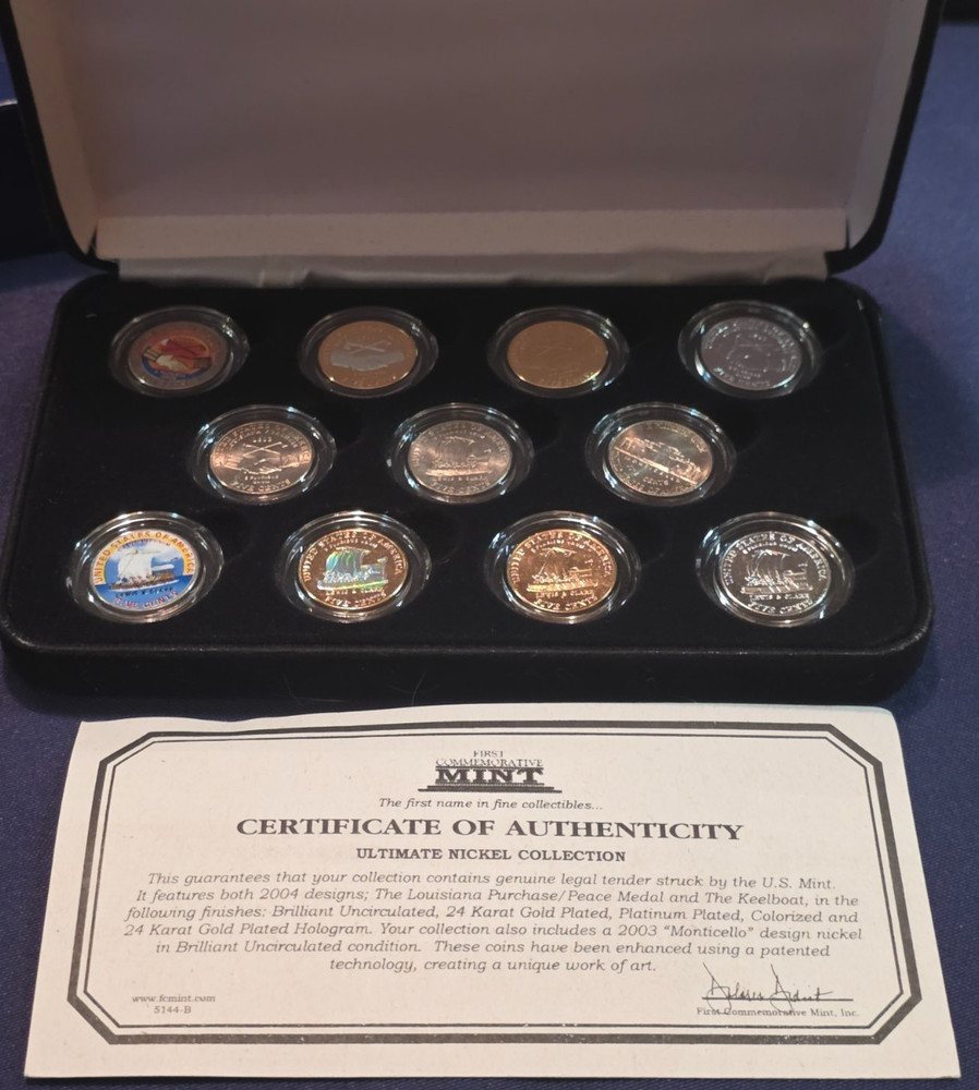 Complete 2004 Ultimate Nickel Collection Set in a Hard Case with COA