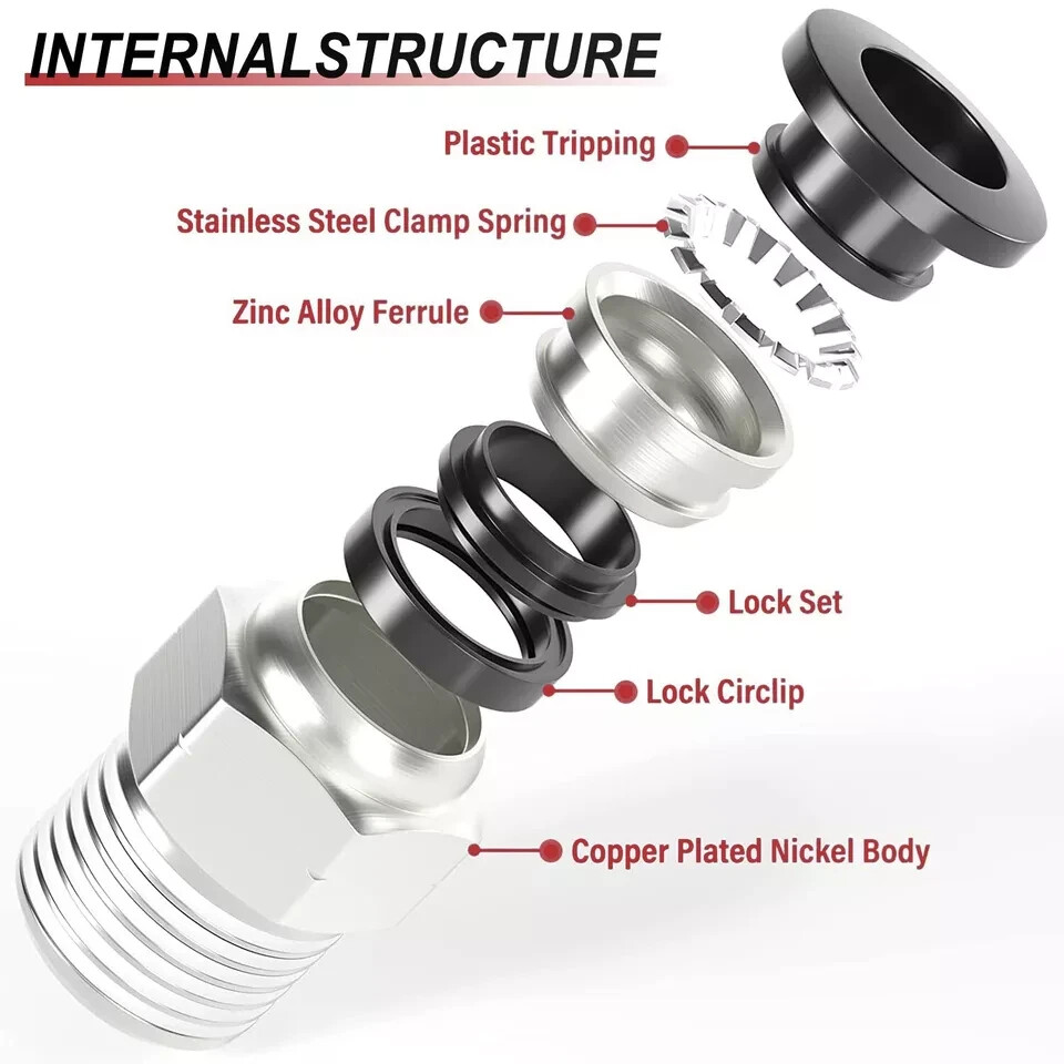10 Pieces pneumatic 1/4" Tube x 3/8" NPT Male Connector Push to Connect fitting