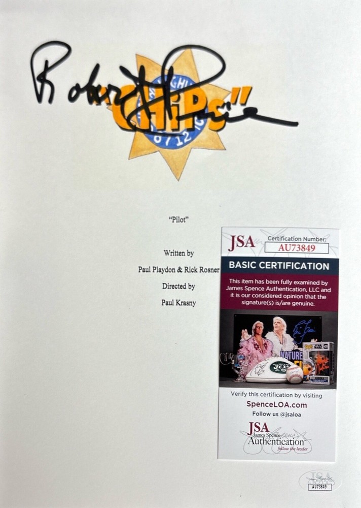 Robert Pine Signed Chips Pilot 8x10 Script Cover AU73849