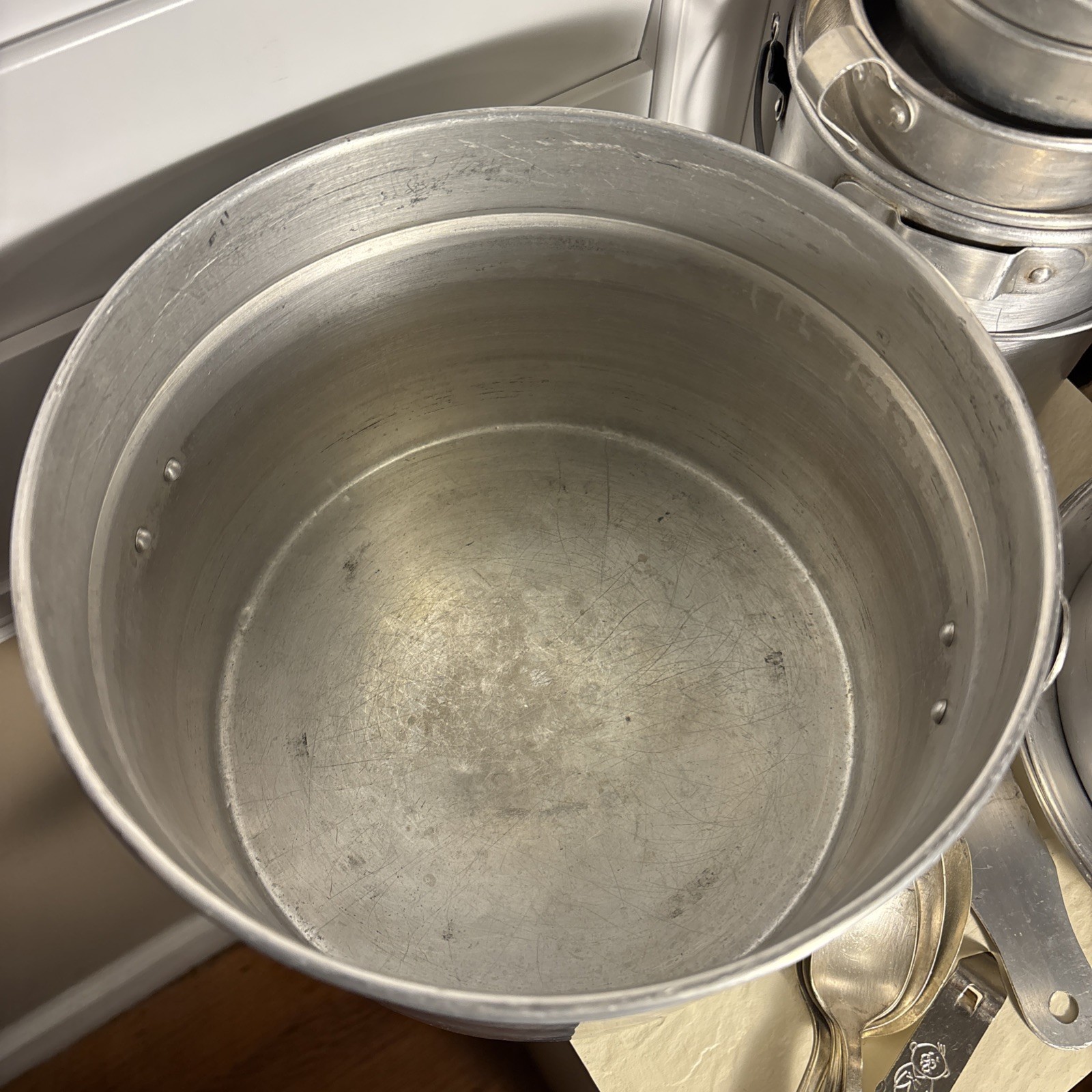 Vintage Aluminum Nesting Camping Mess Set Cooking Pots Plates Cups Set 4 Japan