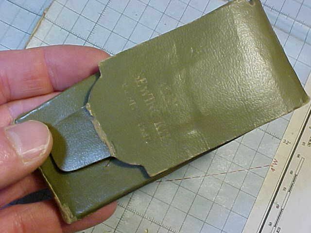 ORIGINAL WWII US ARMY SEWING KIT - GOOD LUCK FROM SEAGRAM DISTILLERS CORP