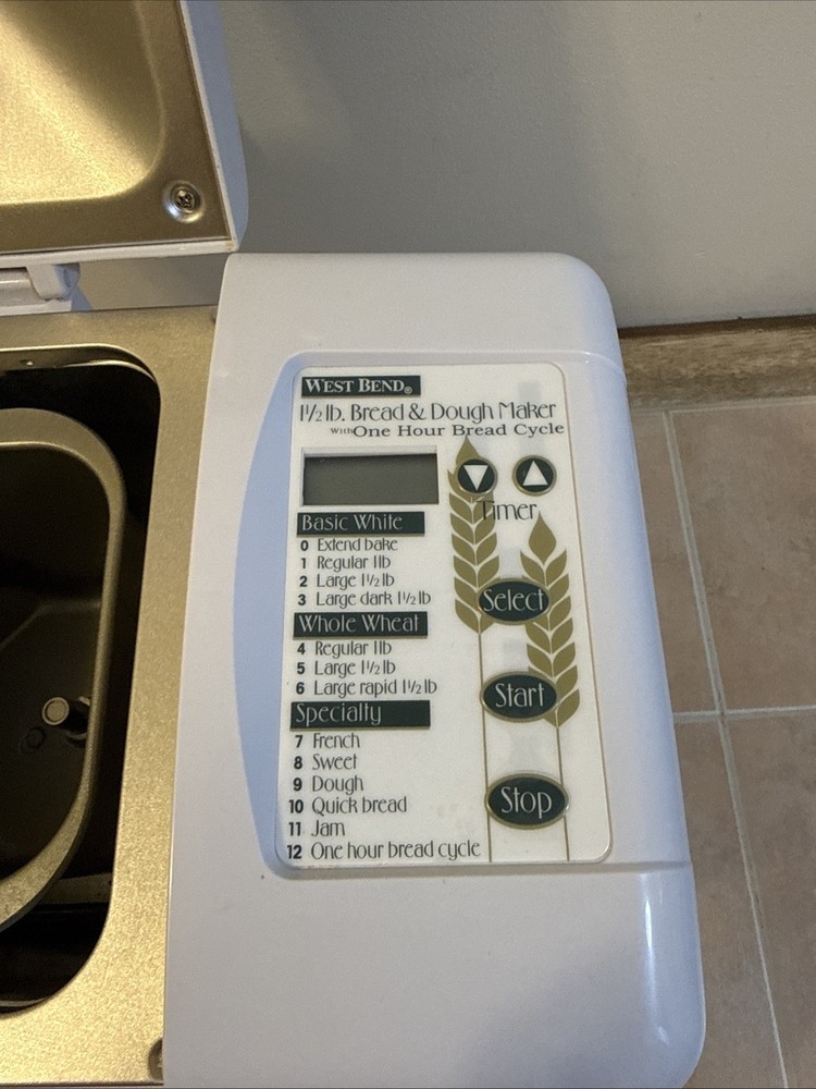 West Bend Bread and Dough Machine Maker Model 41082 White