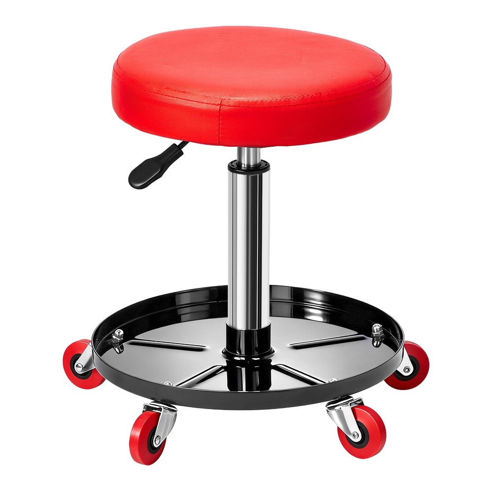 Rolling Garage Stool with Wheels Adjustable Mechanic Work Seat Creeper 300Lbs