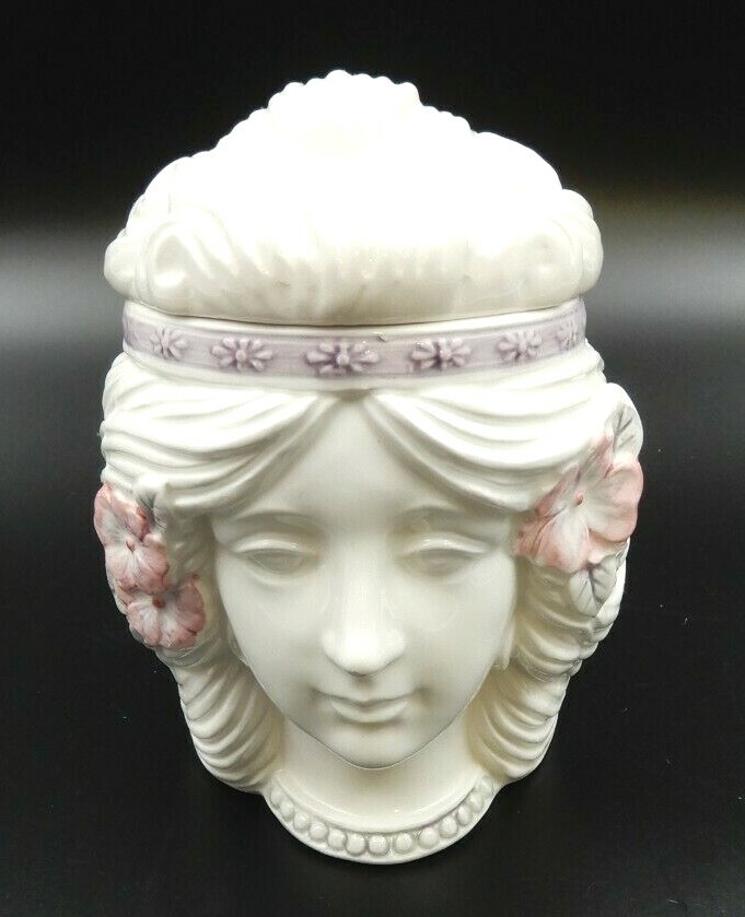 VINTAGE SIGMA BELLE EPOQUE WHITE CERAMIC DECORATIVE CONTAINER