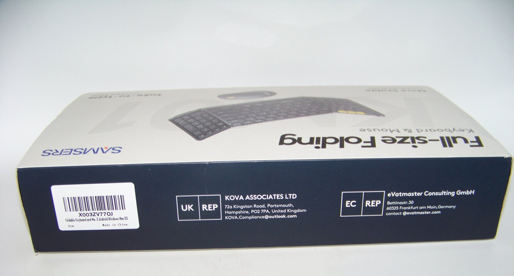 Samsers Full Size Folding Keyboard & Mouse Bluetooth Keyboard Combo, Black
