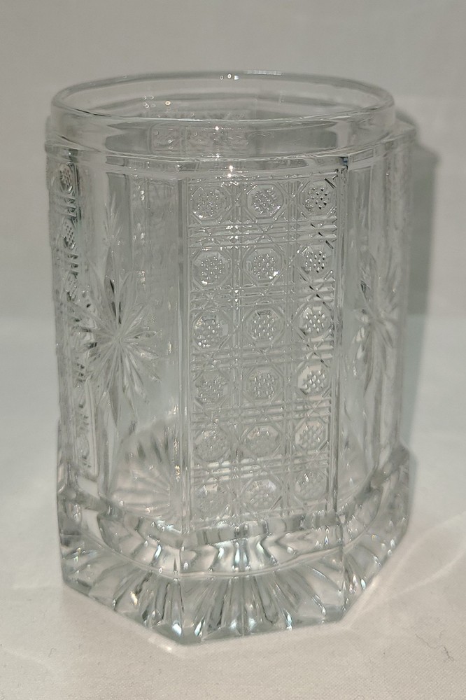 Pickle Castor Set INSERT ONLY Clear 8 Sided Paneled Starburst Pattern Vintage