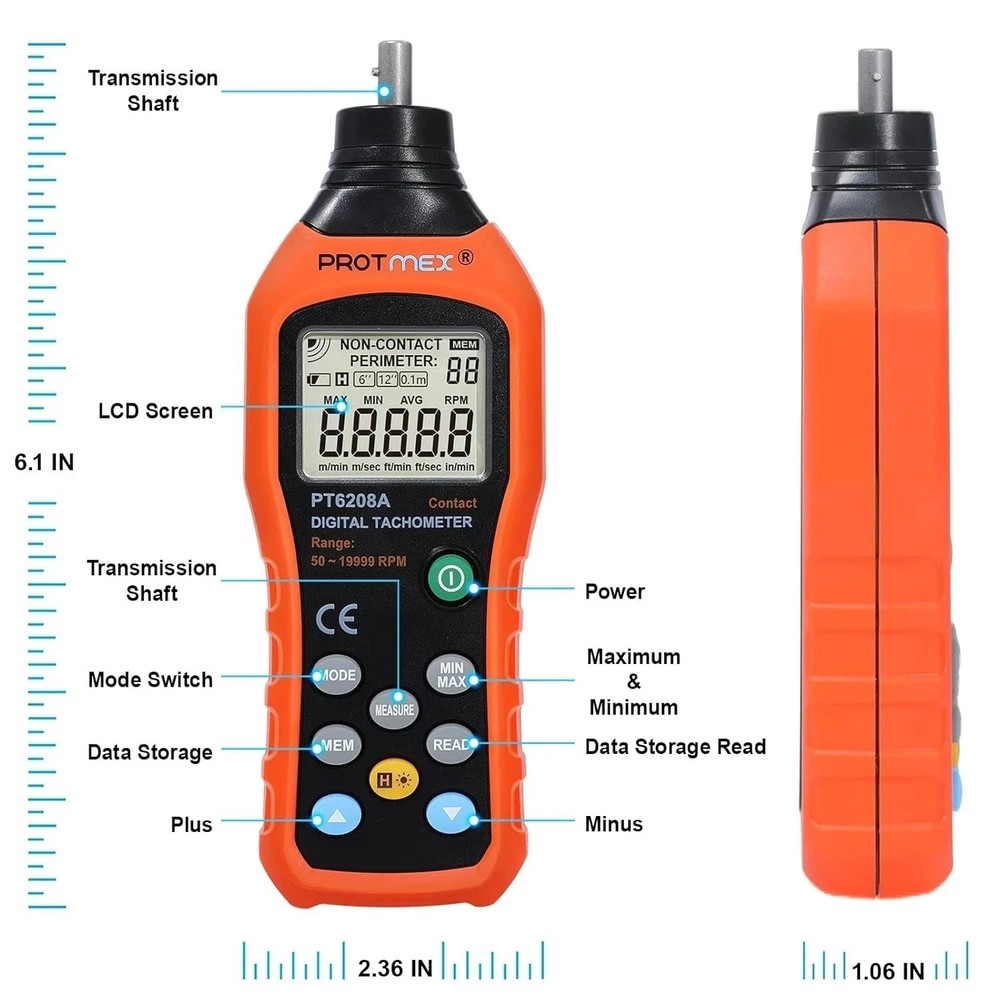 Portable Handheld Tachometer for Various Measurement Needs