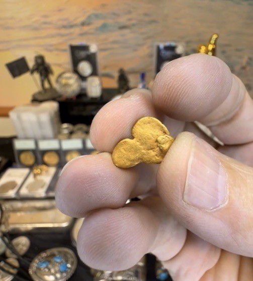 2.09 Gram Caborca Mexico Gold Nugget- AU - XRF TESTED 23k+- “BUTT CHEEKS/ Moon”