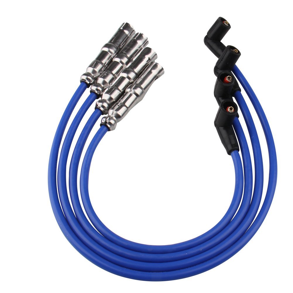 8mm 4X Spark Plug Wires Set 27588 Replace For Beetle Bora VW Golf GTI Jetta 2.0L