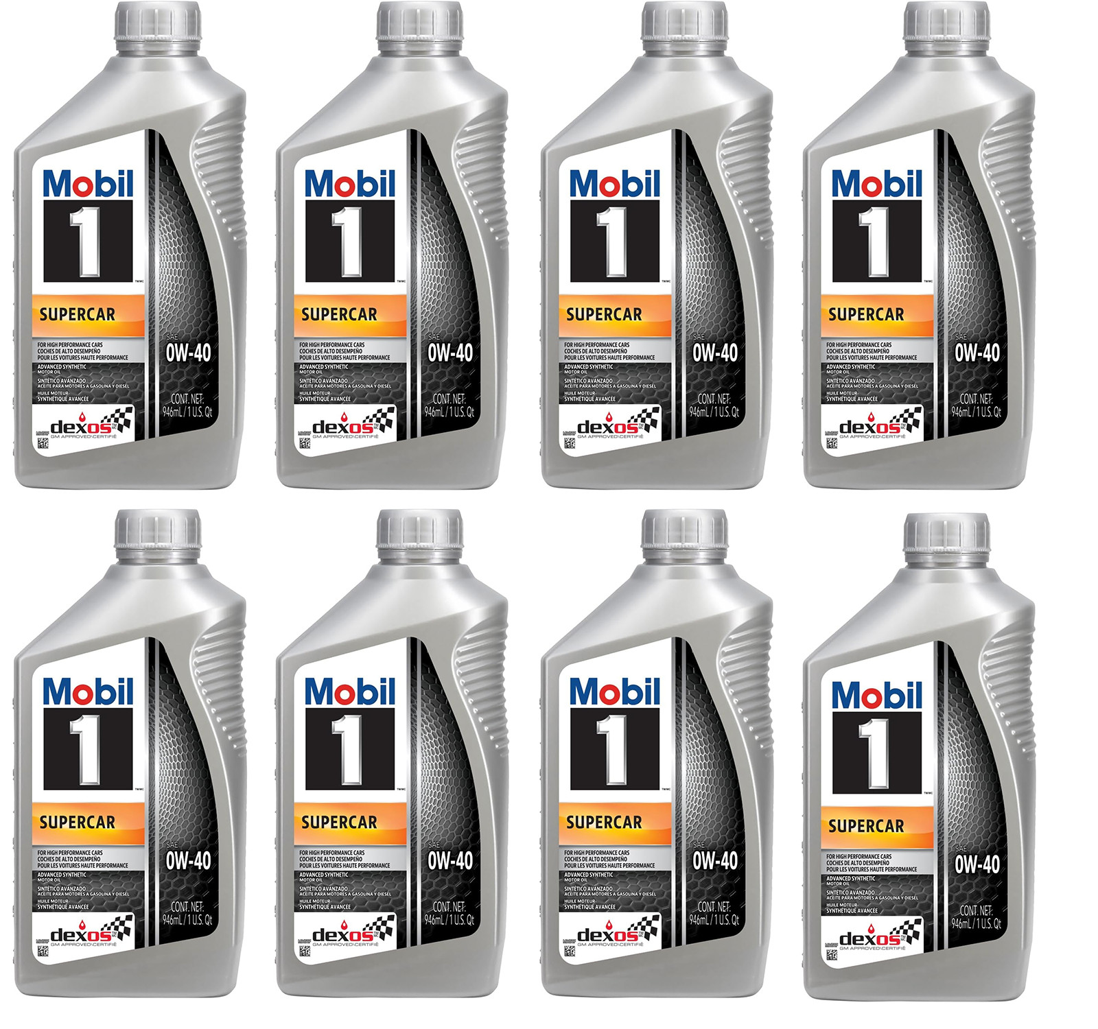 Mobil 1 Supercar Full Synthetic Motor Oil 0W-40 Dexos - 8 Quarts