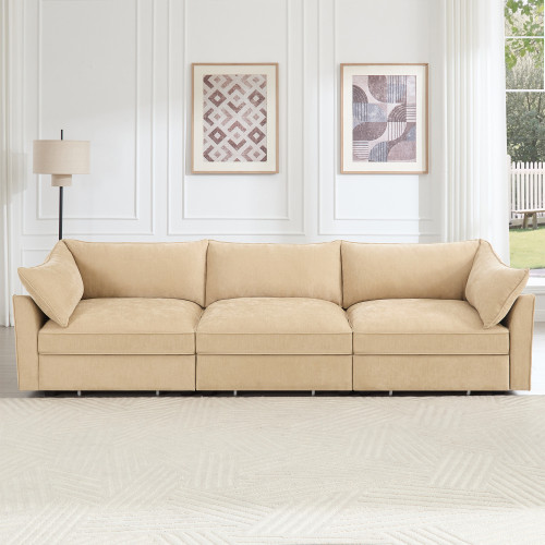 3Seater SofaWith Storage Pull outDrawersUnder Each Seat3 - Seat Large Wide