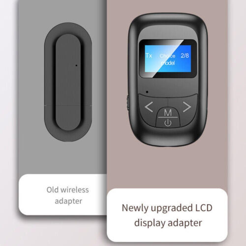 Universal LCD Display Bluetooth 5.0 Adapter Wireless Audio Transmitter Receiver