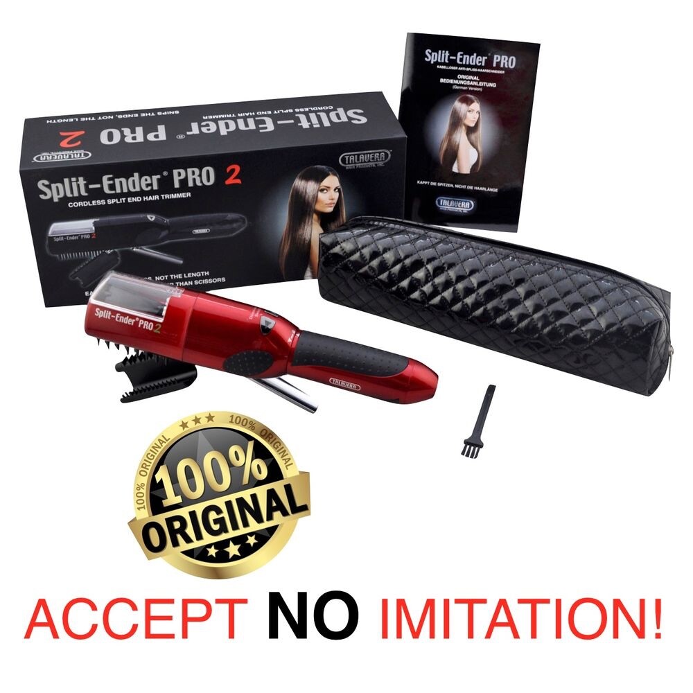 Split Ender PRO2 Cordless Rechargeable for Damaged Split Ends, Hair Trimmer Red