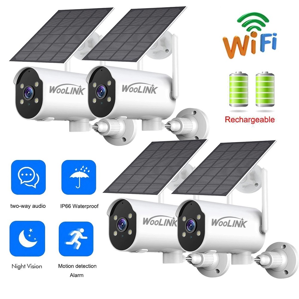 4PK Solar Camera Outdoor Wireless WiFi Security Camera System Solar Battery