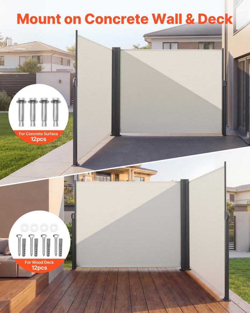 Retractable Side Awning, Beige
