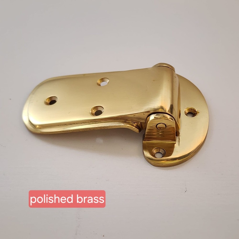 2 x Solid Brass Ice Box Catch Hinges Heavy Duty Offset 3/4" Vintage Kitchen Box