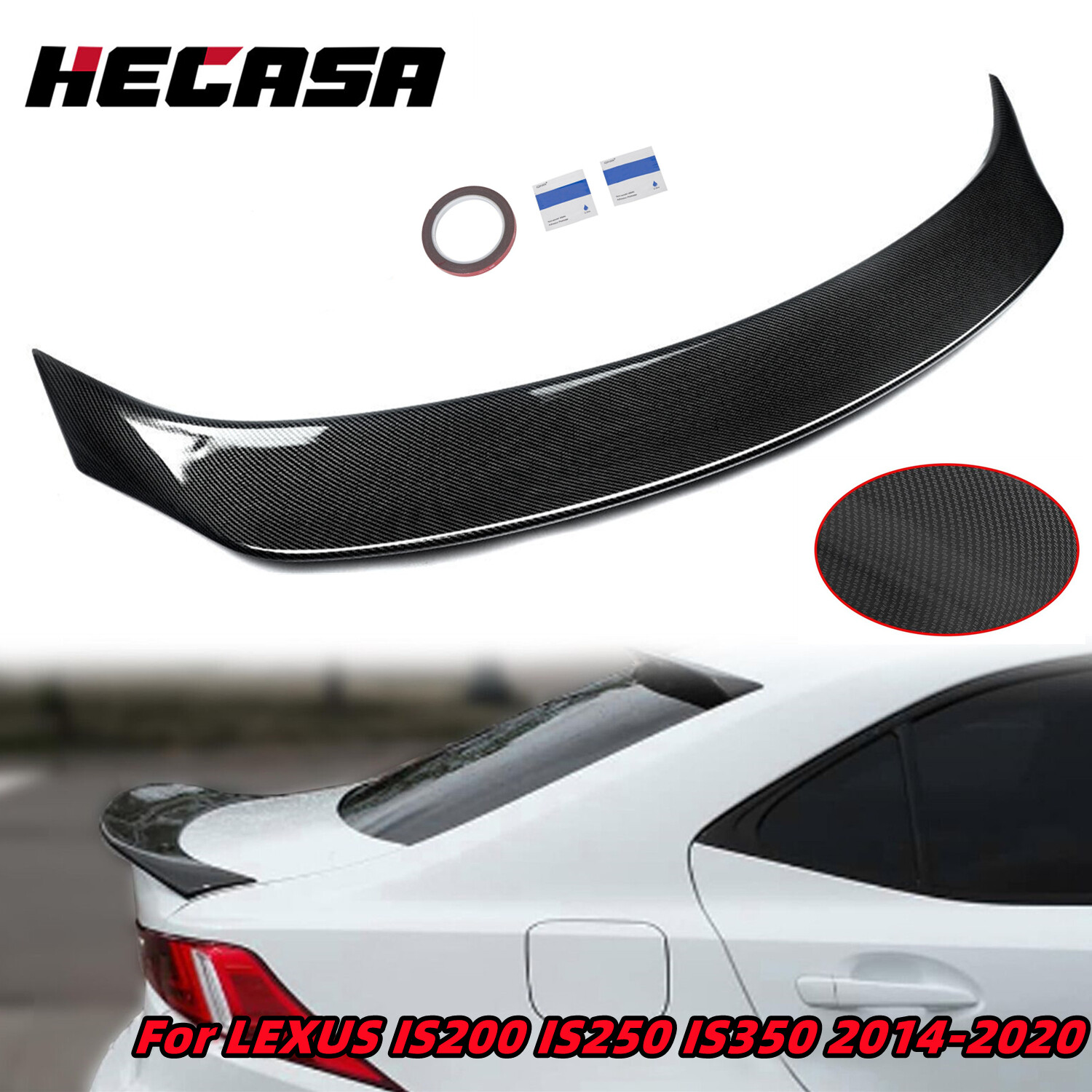 FOR 2014-2020 LEXUS IS200t IS250 IS350 AR STYLE CARBON FIBER TRUNK SPOILER WING