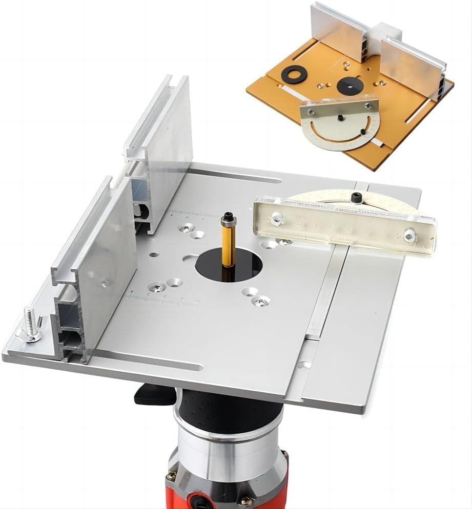 Portable Router Insert Plate with Sliding Brackets for Woodworking Projects