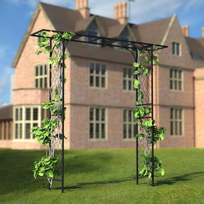 Zhongma Metal Garden Arch Arbor for Decorative Climbing Plants Lawn Garden