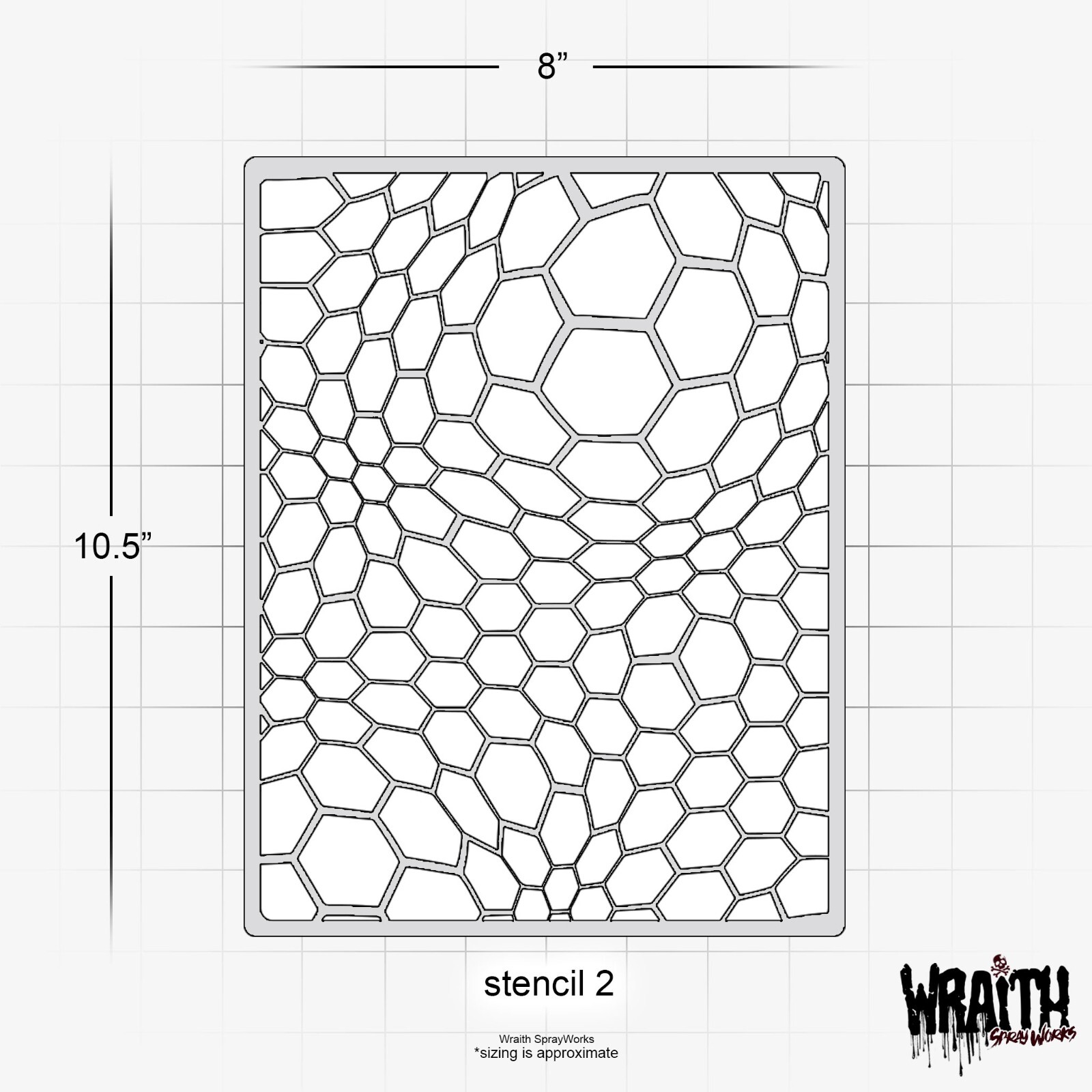 Hex Camo Set #2 - Reusable Airbrush Stencil Template