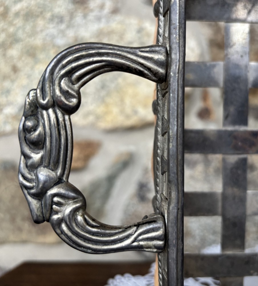 Vntg Studio Silversmith Silverplate & Bamboo Flat Dinner Napkin Holder, Handles