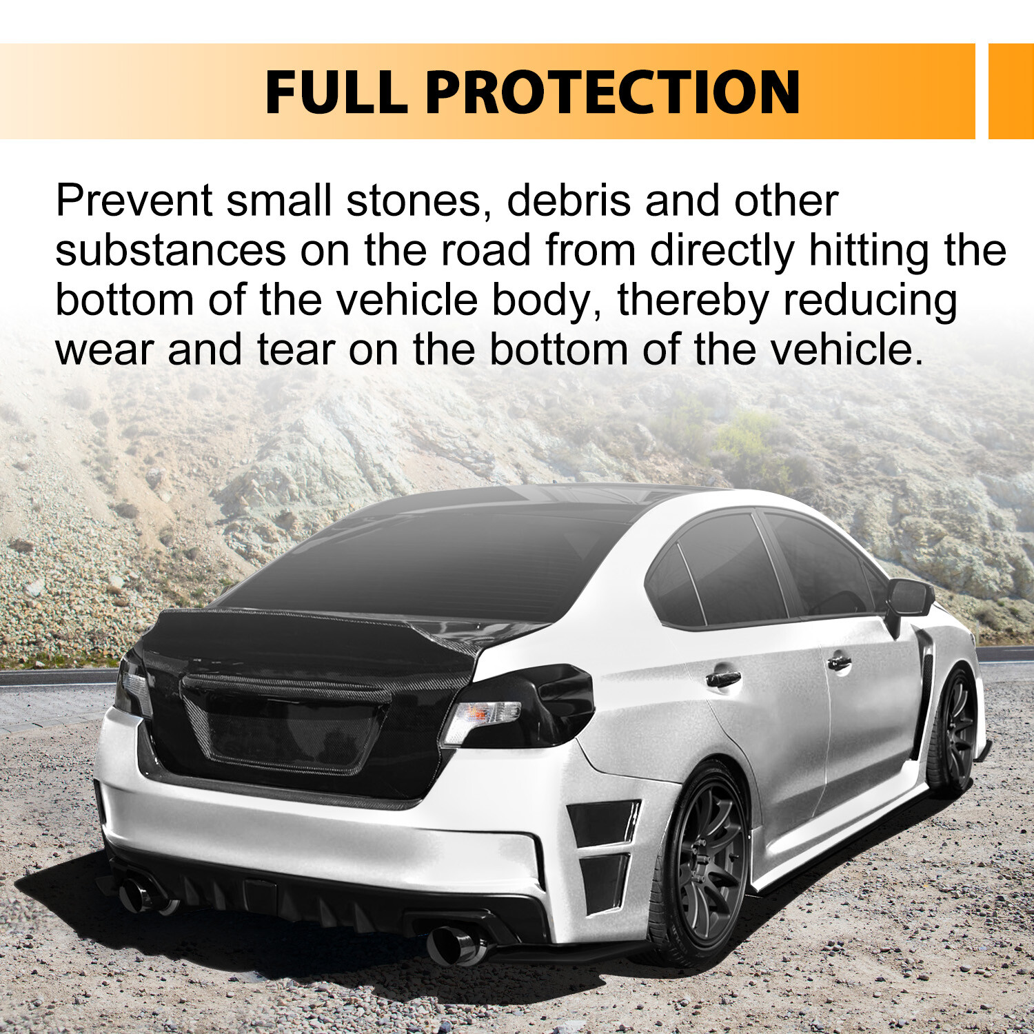 Rear Spat Bumper Valance Lip Spoiler Polyurethane For 2015-2021 Subaru WRX STI