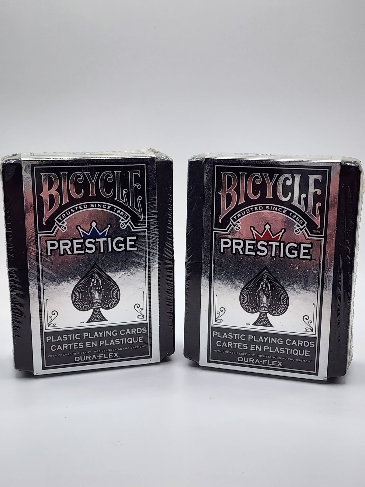 2 Decks Bicycle Prestige Plastic Playing Cards (Red And Blue) Brand New Sealed