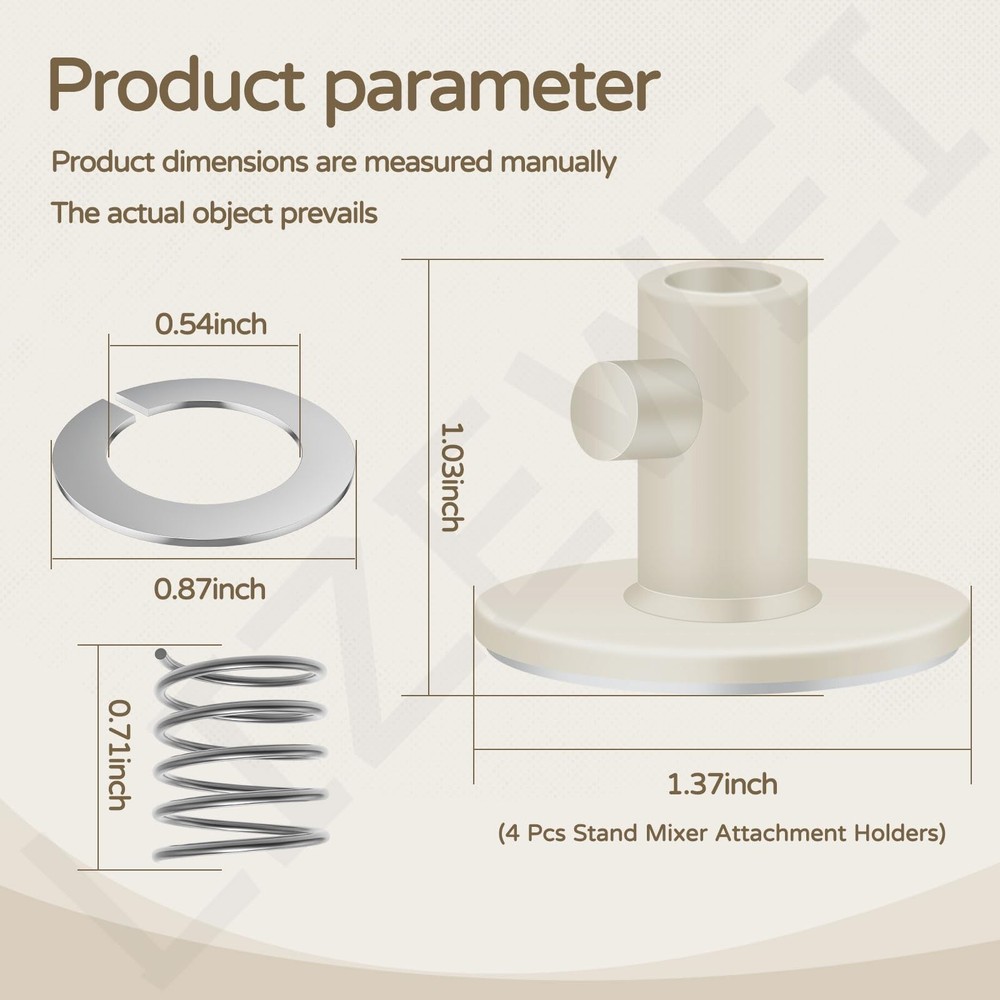 Quick Install Spring and Washer for Kitchen-Aid Tilt-head & SMALL, WHITE